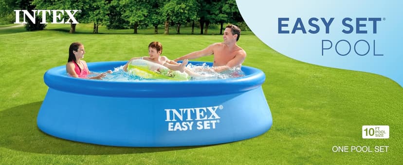 Intex 28120EH Easy Set Inflatable Swimming Pool: 10ft x 30in – Puncture-Resistant Material – Quick Inflation – 1018 Gallon Capacity – 23in Water Depth