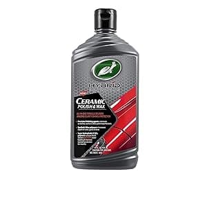 Turtle Wax Hybrid Solutions Ceramic Car Polish and Wax, Light Scratch Remover, Durable Paint Protection, Extreme Water Beading, High Gloss Shine, Hand or Machine Polisher Use, 14 oz (Pack of 1)