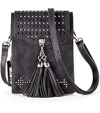 Vintage Tassel Purse: soft leather, fits a large phone, cards & keys —gifts for teen girls, birthday & Christmas seOSTO Small Crossbody Bags for Women, Tassel Purse, Gifts for Teen Girls B073QMXQLW