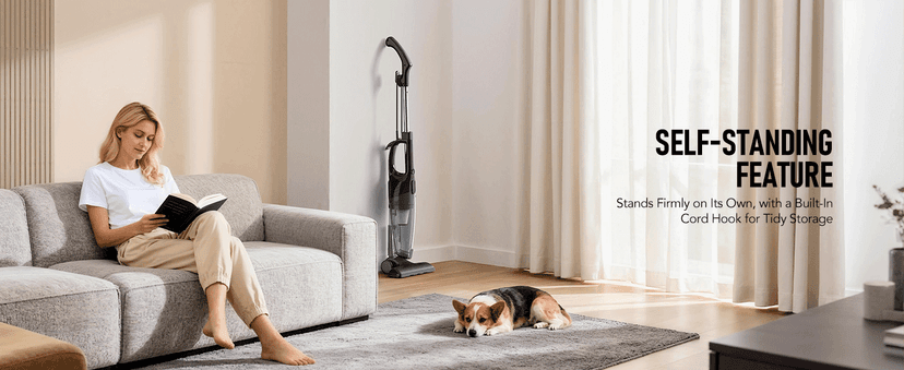 Avvnee Corded Stick Vacuum Cleaner – 15000Pa Strong Suction 600W Motor, Ultra-Light 3 lbs Design for Pet Hair, Hard Floors & Low-Pile Rugs | Includes Crevice Tool, 1L Dust Cup, 16.7ft Cord (Black)