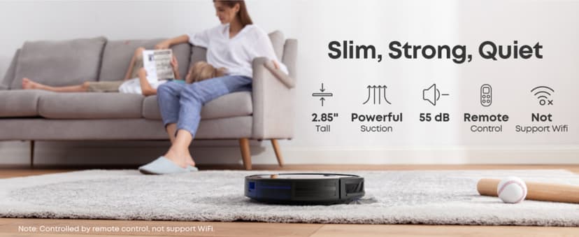 eufy Robot Vacuum 11S MAX, Super Thin, Powerful Suction, Quiet, Self-Charging Robotic Vacuum Cleaner, Cleans Hard Floors to Medium-Pile Carpets, Black