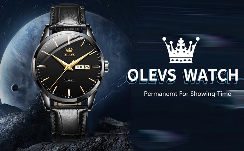 OLEVS Amazon Watches,Brown Leather Watch for Men,Men Day Date Watch,Men's Luminous Watch,Dress Watch for Men,Rose Gold Watch for Men,Men's Fashion Quartz Watch,Waterproof Brown Man Watches