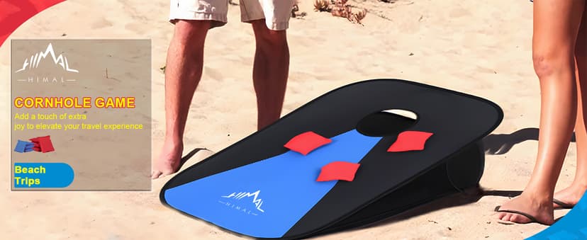 Himal Collapsible Portable Corn Hole Boards with 8 Cornhole Bean Bags (3 x 2-feet)