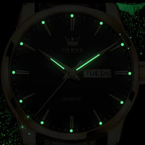 OLEVS Amazon Watches,Brown Leather Watch for Men,Men Day Date Watch,Men's Luminous Watch,Dress Watch for Men,Rose Gold Watch for Men,Men's Fashion Quartz Watch,Waterproof Brown Man Watches