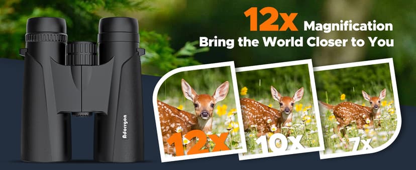 Adorrgon 12x42 HD Binoculars for Adults High Powered with Phone Adapter, Tripod and Tripod Adapter - Large View Binoculars with Clear Low Light Vision - Binocular for Bird Watching Cruise Travel