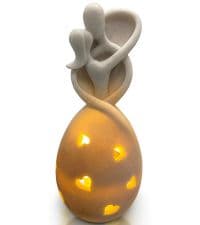 Infinity Love Candle Holder Statue with Flickering LED Candle for Couples, Wife, Husband, Him or Her, Bridal Shower, Engagement, Parents, Registry