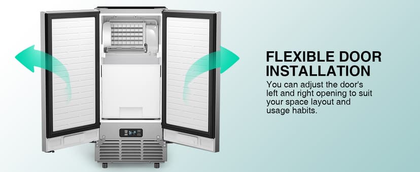 Commercial Under Counter Ice Maker 100 Lbs/Day with 30 LBS Storage Bin, Freestanding Built-in Ice Maker, 15" W Undercounter Ice Machine with Self Cleaning for Home/Bar/Cafe/Restaurant, Silver