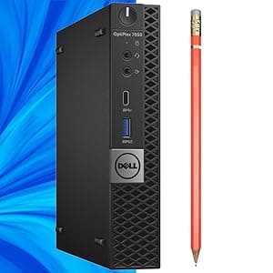 Dell OptiPlex 7050 Micro Computer, Intel Quad Core i5-6500T up to 3.1GHz, 16G DDR4, 256G SSD, Windows 11 Pro 64 Bit (Renewed)