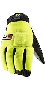 Wells Lamont FX3 Insulated Synthetic Leather Winter Work Gloves for Men – Warm 3M Thinsulate, Fleece-Lined, Touchscreen – Water-Resistant, Reinforced Palm, Adjustable Wrist – Green, Large (7794L)