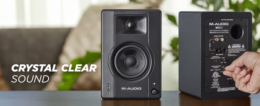 M-AUDIO BX3 Pair 3.5" Wired Studio Monitors and PC Speakers for Recording and Multimedia with Music Production Software