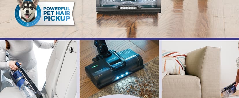 Shark | Pet Cordless Vacuum Cleaner | LED Headlights | Removable Handheld Vacuum for Pet Hair | Crevice Tool & Pet Multi-Tool Included | 40min Runtime | For Carpet & Hard Floors | Grey | IX141