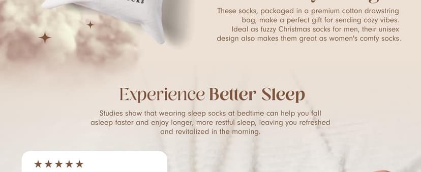 Unboxme Gifts Warm & Cozy Ultra-Luxe Cloud Sock for Women & Men - Super Soft Luxurious Fabric Sleep Socks