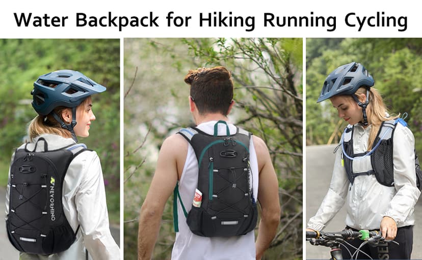 Lightweight Hydration Backpack, Running Backpack with 2L Water Bladder, Hydro Water Daypack for Cycling Hiking Rave for Men Women
