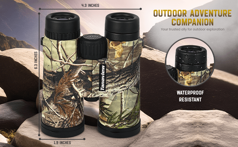 10X42 Compact Binoculars for Adults - Long Distance, High Powered Binoculars with Travel Case - Extra Bright Light & Large Field of View - Lightweight, Water & Fog Proof, Hunting, Bird Watching