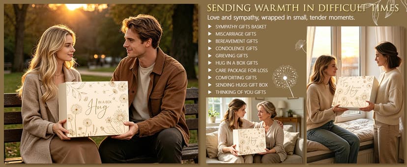 Loss of Mother Father Husband Bereavement Grief Gifts, Sorry for Your Loss Care Package Memorial Miscarriage Gift for Mothers Sympathy Gift Baskets for Loss of Loved One, Condolences Gift Hug in a Box B0GQZF28G9