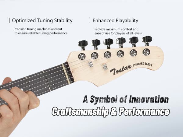 Tostar 39 Inch Full Size Electric Guitar Kit For Beginners And Adults,SSS Pickup Stratocaster Guitarra Electrica Set Includes Tremolo Bridge,Amp,Strings,Stand,Case Bag,Birthday Christmas Holiday Gifts