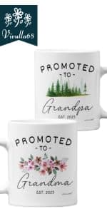 Vivulla68 Christmas Gifts For Grandparents Mug Set 11Oz, Best Grandparents Ever Gifts, Present for Grandma Grandpa Cups, Gift Ideas From Grandkids, Grandchildren, Baby Reveal for Nana Papa