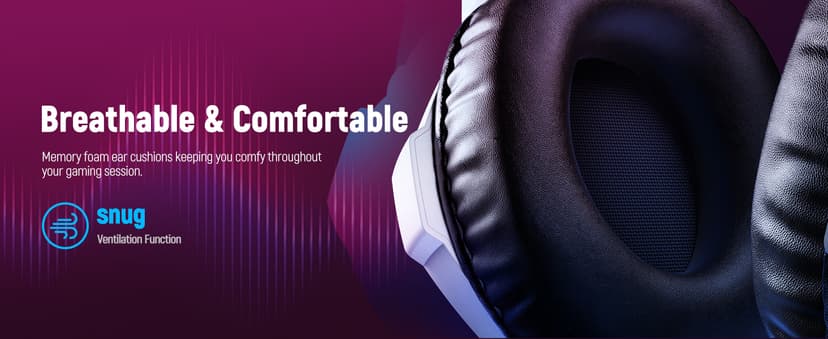 Gaming Headset for PC, Ps4, Ps5, Xbox Headset with 7.1 Surround Sound Gaming Headphones with Noise Canceling Mic, LED Light Over Ear Headphones for Switch, Xbox Series X/S, Laptop, Mobile White