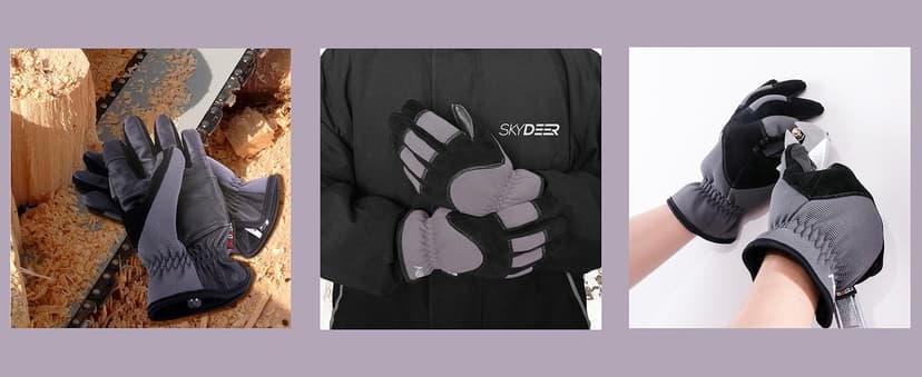 SKYDEER Super Soft and Warm Winter Gloves with Deersplit Leather Suede and 3M Thinsulate Insulation for Cold Weather SD5176T