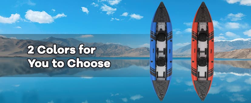 Goplus Tandem Inflatable Kayak, 12.5FT 2-Person Kayak for Adults w/507 LBS Weight Capacity, 2 Aluminium Oars, Padded Seat, 2 Fins, Hand Pump, Carry Bag, Repair Kit, Portable Touring Kayaks