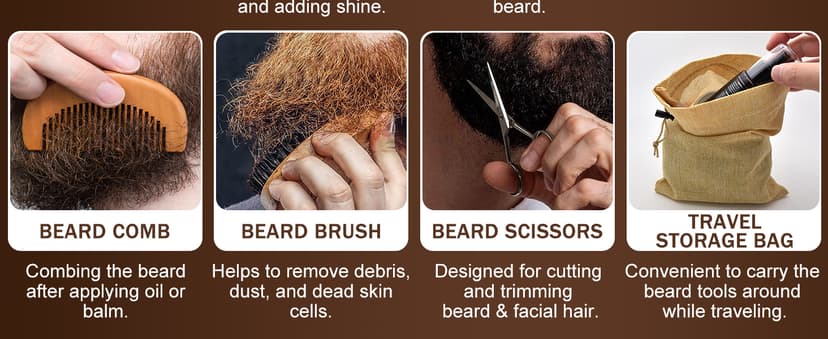 XIKEZAN Beard Kit for Men Grooming & Care w/Beard Conditioner, Wash, Oil, Balm, Brush, Comb,Birthday Fathers Valentines Gifts for Men Him Dad Husband Boyfriend Christmas Gifts Mens Stocking Stuffers