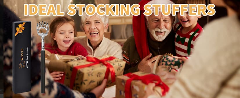 WOVTE Bear Claw Extendable Back Scratcher for Men Women, Stocking Stuffers for Adults Men, Mothers Day Fathers Day Birthday Christmas Gifts for Men Women Mom Dad Husband