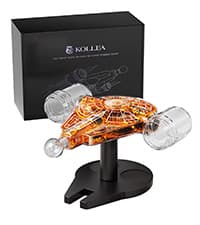 Kollea Birthday Gifts for Men Dad, Galaxy Spaceship Whiskey Decanter Sets for Men, Spacecraft Limited Edition, 2 Funny Shot Glasses, Unique Guys Brother Gift Idea, Liquor Decanter for Bar, Anniversary