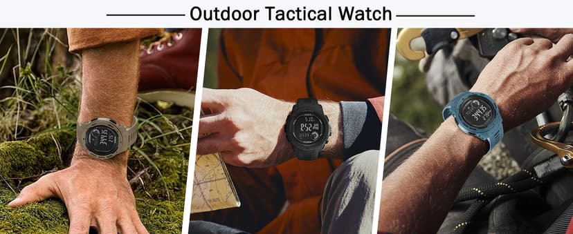 AVTREK AVTREK Tactical Watch with Compass,50M Waterproof Pedometer, Digital Altimeter Watch for Outdoor Hiking/Climbing(Cafe)