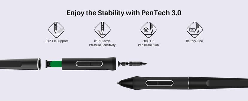 HUION KAMVAS 22 Drawing Tablet with Screen 120% sRGB PW517 Battery-Free Stylus Adjustable Stand, 21.5inch Pen Display for Windows PC, Mac, Android