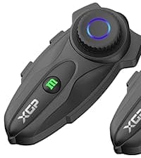 JESIMAIK Motorcycle Helmet Bluetooth Headset, 10-Rider Mesh Helmet Communication System, Anti-Theft Magnet Mount, 23H Battery Life, Glove-Friendly Anti-mistouch Intercom, Music Sharing, Black,(1 Pack)