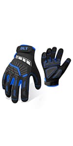 DLY Gardening Gloves for Women, Rose Gloves Gardening Thorn Proof, Long Garden Gloves for Women, Breathable Cowhide Leather Gauntlet (Medium, Blue)