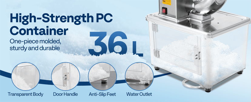 VIVOHOME Commercial Ice Crusher Shaver with Four Blades, Electric Snow Cone Maker Machine, 350W Shaved Ice Machine with Safety Switch for Both Home and Commercial Use, 660lbs/hr