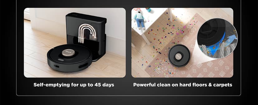 Shark AV2501AE AI Robot Vacuum with XL HEPA Self-Empty Base, Bagless, 60-Day Capacity, LIDAR Navigation, Perfect for Pet Hair, Compatible with Alexa, Wi-Fi Connected, Carpet & Hard Floor, Black