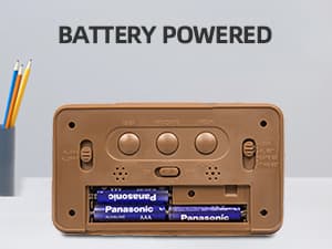 everwood Wooden Digital Battery Operated Alarm Clocks for Bedrooms, Beside, Table, Desk