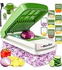Mueller Pro-Series 10-in-1, 8 Blade Vegetable Chopper, Mandoline Slicer, Food Chopper with Container, Fruit Slicer, Kitchen Gadgets & Accessories, Home Essentials