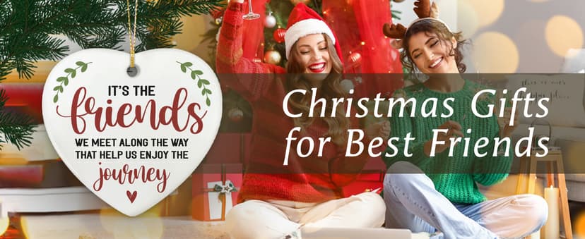 NewEleven Women - Friend Gifts Ornaments 2025 - Friendship Gifts for Friends, Birthday Gift for Women, Besties, Soul Sisters - Ceramic Christmas Ornaments