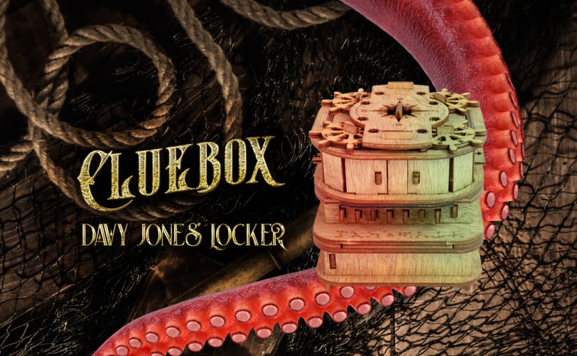 iDventure Cluebox - Davy Jones Locker - Escape Room Game - Puzzle Box - Gift Box - 3D Wooden Puzzle for Adults - Wooden Jigsaw - Brain Teaser - Birthday Gift Gadget for Men - Money Box