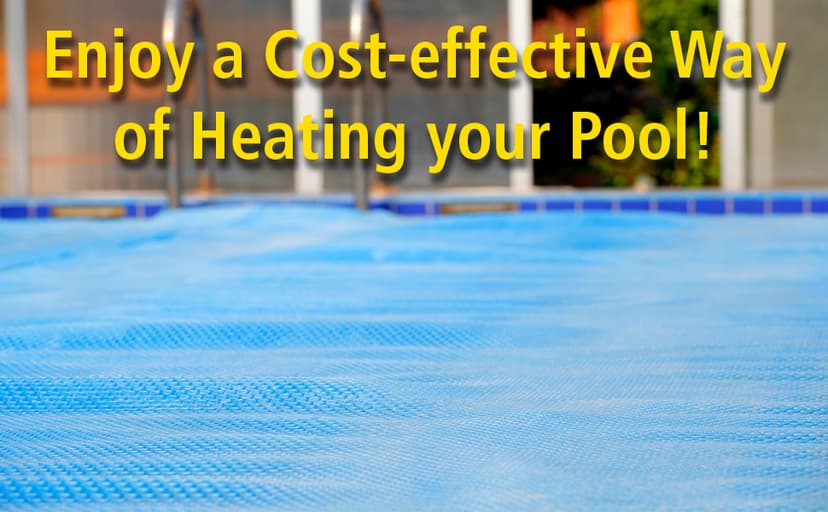 SunHeater Pool Solar Blanket - Heavy Duty Rectangular Thermal Cover with Bubbles - Heat Transfer Solar Pool Heater for In-Ground Swimming Pools - Durable 12 Mil Thick Polyethylene - 16' x 32' Feet