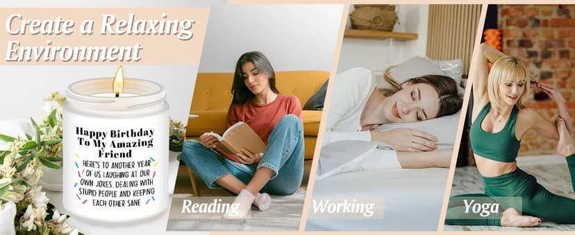 Homsolver Best Friend-Birthday Gifts for Women Men, Funny Friendship Gifts for Woman Candles, Birthday Gift for Friends Sister Bestie BFF Coworker Classmate, Funny Scented Candles