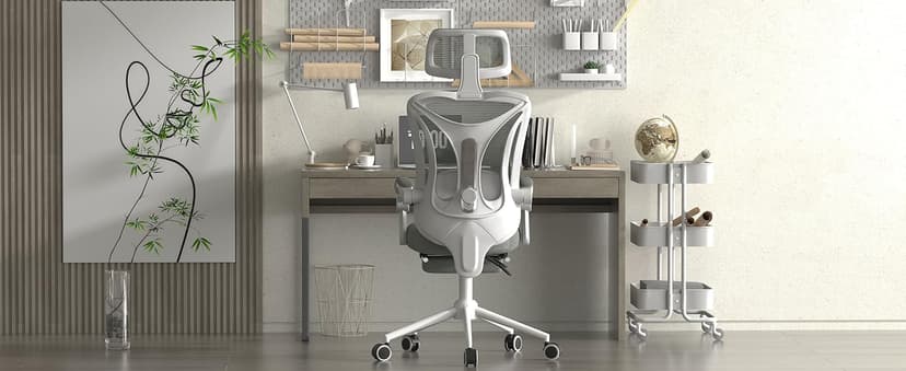 Ergonomic Office Chair with Footrest - Adjustable Lumbar Support & Headrest, 90-160° Reclining Mesh Back Computer Chair - Home Office/Gaming, 350lbs Capacity