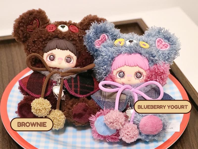 CALEMBOU Plush Blind Box Pendant, Kawaii Maymei Tiny Bear Cookie Series Stuffed Blind Box Keychain, Kawaii Mystery Vinyl Plush Bag Charms Collectible for Birthday Christmas B0FZ94D196