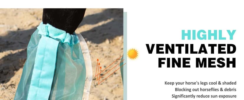 CareMaster Universal Size Horse Leggings Fine Mesh Horse Fly Boots Greatly Reduce Stomping Breathable Horse Boots Leg Wraps (Set of 4) Purple