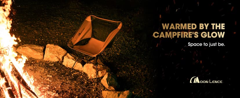 MOON LENCE Portable Camping Chair Backpacking Chair - The 4th Generation Ultralight Folding Chair - Compact, Lightweight Foldable Chairs for Hiking Mountaineering, Beach (Black-1Pack)