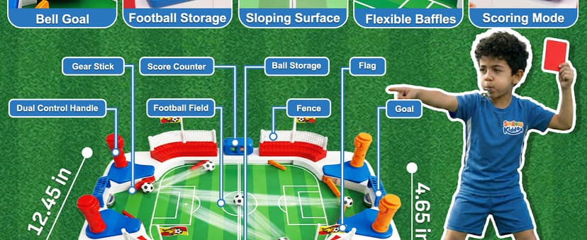 Including 4 mini Balls, Interactive Soccer Toy Indoor Home, Party Game for Football Lover, Birthday Gifts for Boys Girls SMILESSKIDDO Mini Foosball Table Toy Age 4-12, Soccer Board Games for Kids B0GFW5N5TD