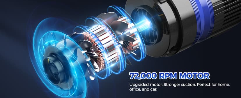 Filigo Handheld Vacuum Cordless Rechargeable 2-Speed Modes| 3-in-1 Portable Cordless Vacuum Cleaner with Charging Dock, for Car Home Office and Pet Hair(Blue)