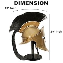 300 Spartan Helmet Medieval Armour King Leonidas Greek Spartan 300 Roman Helmet with Wooden Stand Rustic Vintage Home Decor Gifts