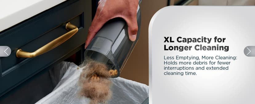 Shark Cyclone PET Handheld Vacuum with, HyperVelocity Suction, Powerful Pet Hair Pickup, Lightweight, XL Dust Cup, Including Upholstery Tool, 8" Crevice Tool, Scrubbing Brush, Pearl White, AA701