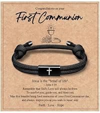 Birthday Philippians Confirmation Baptism Gifts for 9 10 11 13 16 18 21 Years Old Boy, Soccer Baseball Basketball Accessories PEALICIOUS Cross Bracelet for Boys, Joshua Birthday Son Gifts for Teens B0GJ54CQ6W