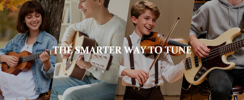 New Bee Guitar Tuner Clip-On Rechargeable with Color Screen 360° Rotatable Acoustic Chromatic Open Tuning for Guitar, Bass, Ukulele, Violin, Cello(Black, 1 Pack)