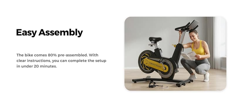 Compact Exercise Bike for Small Spaces, Quiet Rear Flywheel Stationary Bike for Home, 7-Level Lever Resistance, Soft Seat Indoor Cycling Bike for Petite to Medium Frames (<26dB)